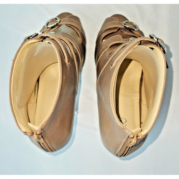 Cato Women's Open toe four Buckle Faux Leather Ankle Shoes size 10 - Picture 10 of 13